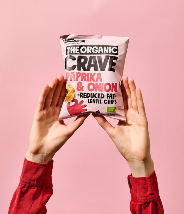 Organic lentil chips with paprika & onion