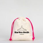 Canvas Bag 10x13 cm - Colored String - Fuchsia (Customizable) - istecanta.com