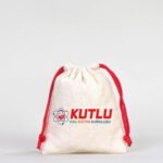Canvas Bag 10x13 cm - Colored String - Red (Customizable) - istecanta.com