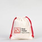 Canvas Bag 10x13 cm - Colored String - Red (Customizable) - istecanta.com