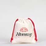 Canvas Bag 10x13 cm - Colored String - Red (Customizable) - istecanta.com