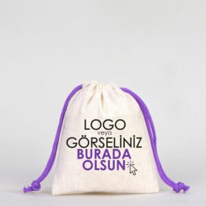 Cloth Bag 10x13 cm - Colored String - Purple (Customizable)