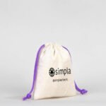 Canvas Bag 10x13 cm - Colored String - Purple (Customizable) - istecanta.com