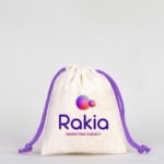 Canvas Bag 10x13 cm - Colored String - Purple (Customizable) - istecanta.com