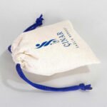 Canvas Bag 10x13 cm - Colored String - Sky Blue (Customizable) - istecanta.com
