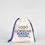 Cotton Bag 10x13 cm - Colored String - Sky Blue (Customizable)