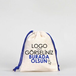 Cotton Bag 10x13 cm - Colored String - Sky Blue (Customizable)