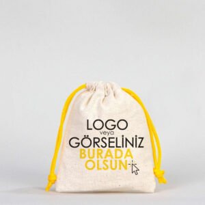 Cloth Bag 10x13 cm - Colored String - Yellow (Customizable)