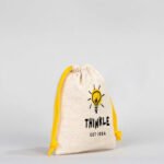 Cloth Bag 10x13 cm - Colored String - Yellow (Customizable) - istecanta.com