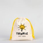 Canvas Bag 10x13 cm - Colored String - Yellow (Customizable) - istecanta.com