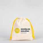 Canvas Bag 10x13 cm - Colored String - Yellow (Customizable) - istecanta.com