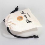 Canvas Bag 10x13 cm - Colored String - Black (Customizable) - istecanta.com