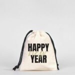 Canvas Bag 10x13 cm - Colored String - Black (Customizable) - istecanta.com