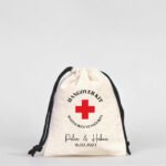 Canvas Bag 10x13 cm - Colored String - Black (Customizable) - istecanta.com