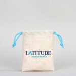 Canvas Bag 10x13 cm - Colored String - Turquoise (Customizable) - istecanta.com