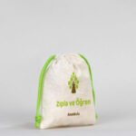 Canvas Bag 10x13 cm - Colored String - Green (Customizable) - istecanta.com