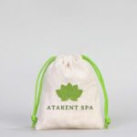 Canvas Bag 10x13 cm - Colored String - Green (Customizable) - istecanta.com