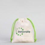 Canvas Bag 10x13 cm - Colored String - Green (Customizable) - istecanta.com