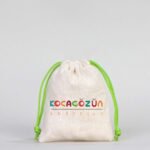 Canvas Bag 10x13 cm - Colored String - Green (Customizable) - istecanta.com