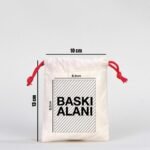 Canvas Bag 10x13 cm - Colored String - Red (Customizable) - istecanta.com