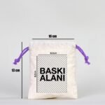 Cotton Bag 10x13 cm - Colored String - Purple (Customizable) - istecanta.com