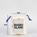 Canvas Bag 10x13 cm - Colored String - Sky Blue (Customizable) - istecanta.com
