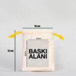 Cloth Bag 10x13 cm - Colored String - Yellow (Customizable) - istecanta.com