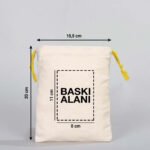 Canvas Bag 15.5x20 cm - Colored String - Yellow (Customizable) - istecanta.com