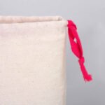 Canvas Bag 15.5x20 cm - Colored String - Fuchsia (Customizable) - istecanta.com