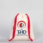 Canvas Bag 15.5x20 cm - Colored String - Red (Customizable) - istecanta.com