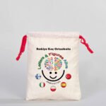 Canvas Bag 15.5x20 cm - Colored String - Red (Customizable) - istecanta.com