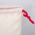 Canvas Bag 15.5x20 cm - Colored String - Red (Customizable) - istecanta.com