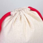 Canvas Bag 15.5x20 cm - Colored String - Red (Customizable) - istecanta.com