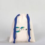 Canvas Bag 15.5x20 cm - Colored String - Navy Blue (Customizable) - istecanta.com
