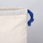 Canvas Bag 15.5x20 cm - Colored String - Navy Blue (Customizable) - istecanta.com
