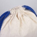 Canvas Bag 15.5x20 cm - Colored String - Navy Blue (Customizable) - istecanta.com