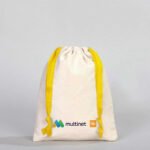 Canvas Bag 15.5x20 cm - Colored String - Yellow (Customizable) - istecanta.com