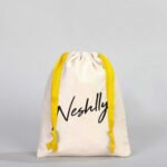 Canvas Bag 15.5x20 cm - Colored String - Yellow (Customizable) - istecanta.com