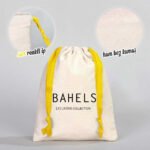 Canvas Bag 15.5x20 cm - Colored String - Yellow (Customizable) - istecanta.com