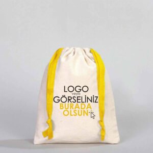 Cloth Bag 15.5x20 cm - Colored String - Yellow (Customizable)