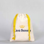 Canvas Bag 15.5x20 cm - Colored String - Yellow (Customizable) - istecanta.com