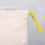 Canvas Bag 15.5x20 cm - Colored String - Yellow (Customizable) - istecanta.com