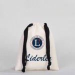 Canvas Bag 15.5x20 cm - Colored String - Black (Customizable) - istecanta.com