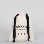 Canvas Bag 15.5x20 cm - Colored String - Black (Customizable) - istecanta.com