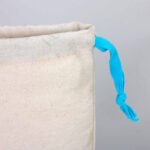 Canvas Bag 15.5x20 cm - Colored String - Turquoise (Customizable) - istecanta.com