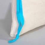 Canvas Bag 15.5x20 cm - Colored String - Turquoise (Customizable) - istecanta.com