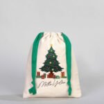 Canvas Bag 15.5x20 cm - Colored String - Green (Customizable) - istecanta.com