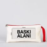 Fabric Pencil Case with Colored Zipper Red - Customizable - istecanta.com