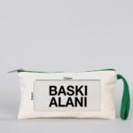 Canvas Pencil Case with Colored Zipper Green - Customizable - istecanta.com