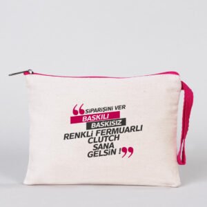 Clutch 21x15 cm Fuchsia Zipper (Customizable)